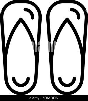 Flips Flops umreißen Symbol Vektor Illustration, Sommer Saison Logo Design Vorlage Inspiration Stock Vektor