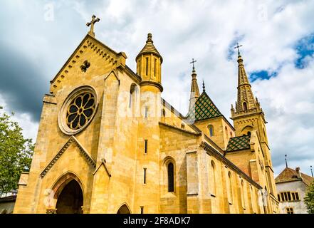 Stiftskirche in Neuchatel, Schweiz Stockfoto