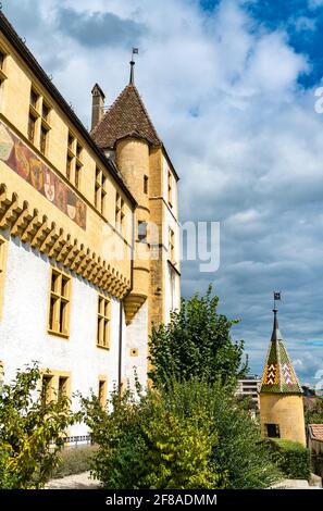 Schloss Neuchatel in der Schweiz Stockfoto