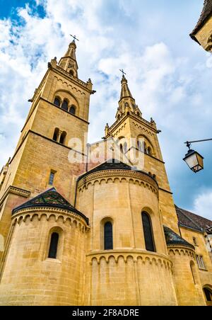 Stiftskirche in Neuchatel, Schweiz Stockfoto