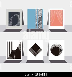 Fesselnde trendige Seiten Icon Set Stock Vektor