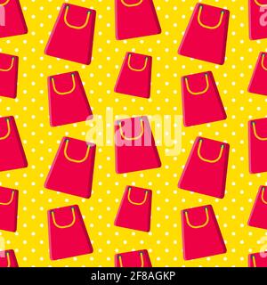 Einkaufstasche nahtlose Muster Vektor Illustration Stock Vektor