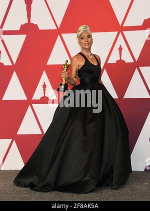 Oscar-Preisträger Beste Musik Lady Gaga im Presseraum während der 91. Jährlichen Academy Awards, Oscars, gehalten im Dolby Theater in Hollywood, Kalifornien, Sonntag, 24. Februar 2019 Foto von Jennifer Graylock-Graylock.com 917-519-7666 Stockfoto