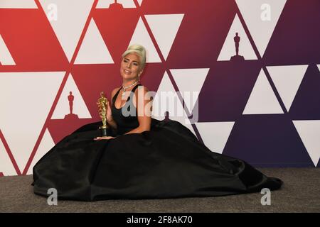 Oscar-Preisträger Beste Musik Lady Gaga im Presseraum während der 91. Jährlichen Academy Awards, Oscars, gehalten im Dolby Theater in Hollywood, Kalifornien, Sonntag, 24. Februar 2019 Foto von Jennifer Graylock-Graylock.com 917-519-7666 Stockfoto