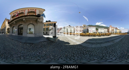 360 Grad Panorama Ansicht von Piazza Grande Locarno