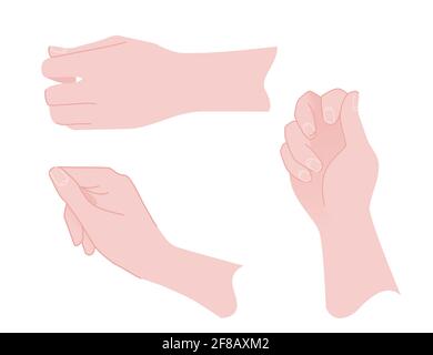 Satz von drei menschlichen Händen mit halten Gesten Vektor-Illustration Auf weißem Hintergrund Stock Vektor