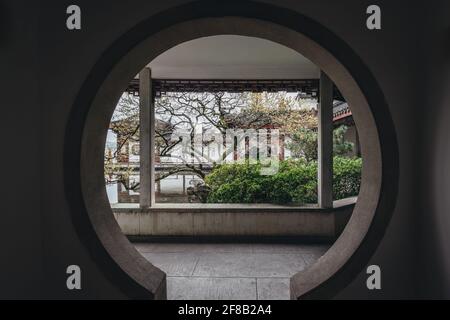 Landschaften des Guo Zhuang Gartens im Westsee von Hangzhou, einem klassischen chinesischen Garten in Hangzhou, China Stockfoto