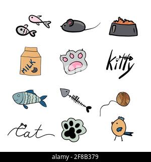 Tierpflegezubehör und Produkte Vektor Stock Vektor