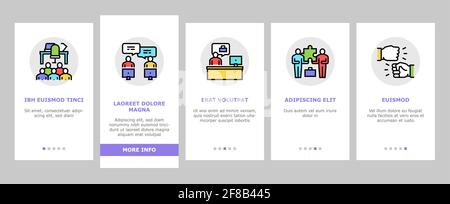Coworking Service Onboarding Icons Set Vector Stock Vektor