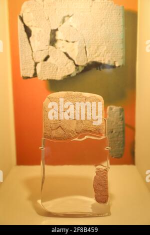 Vertrag von Kadesh im Archäologischen Museum von Istanbul, Istanbul, Türkei Stockfoto