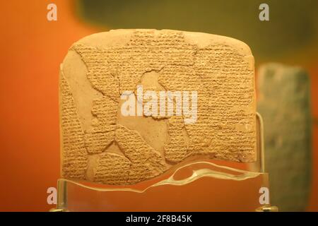 Vertrag von Kadesh im Archäologischen Museum von Istanbul, Istanbul, Türkei Stockfoto