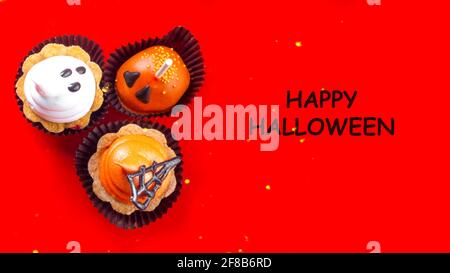 Festliche Halloween Cupcakes Stockfoto