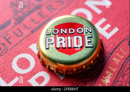 Neues Branding von Fullers London Pride Beer Stockfoto