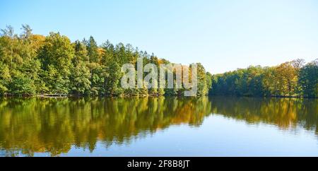 Herbst im Stirin Castle Park Stockfoto