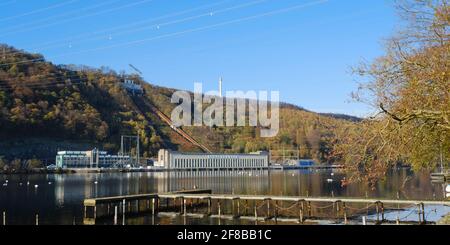 Pumpspeicherkraftwerk, Koepchenwerk am See Hengstey, Herdecke, Ruhrgebiet, Nordrhein-Westfalen, Deutschland, Europa Stockfoto