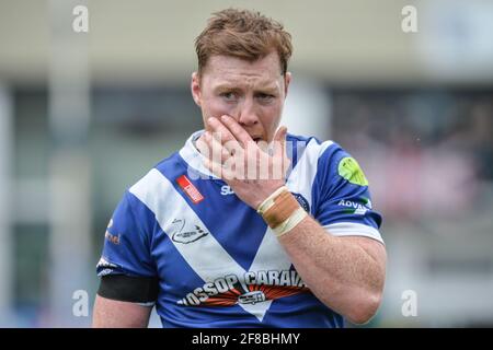 Sale, England - 11. April 2021 - wird Swinton Lions während der Rugby League Betfred Challenge Cup Runde 3 Swinton Lions vs Warrington Wolves im Heywood Road Stadium, Sale, Großbritannien Dean Williams/Alamy Live News hoffen Stockfoto