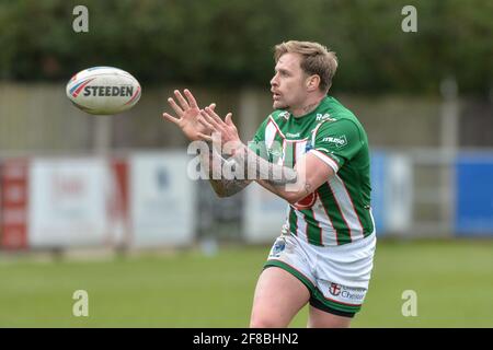 Sale, England - 11. April 2021 - Blake Austin (6) von Warrington Wolves in Aktion während der Rugby League Betfred Challenge Cup Runde 3 Swinton Lions vs Warrington Wolves im Heywood Road Stadium, Sale, UK Dean Williams/Alamy Live News Stockfoto