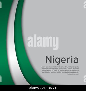 Abstrakt schwenkende nigeria-Flagge. Kreativer Hintergrund in nigeria Flaggen Farben für Urlaub Karte Design. Nationales Plakat. Staatliche nigerianische patriotische Abdeckung Stock Vektor