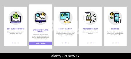 Online Banking Finance Onboarding Icons Set Vector Stock Vektor