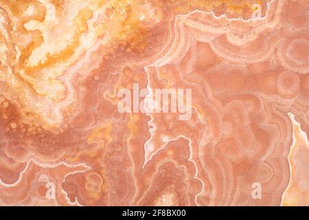 Pink Rainbow Onyx - natürlich polierte Steinplatte, Textur für perfekte Interieur, Hintergrund oder andere Design-Projekt. Stockfoto