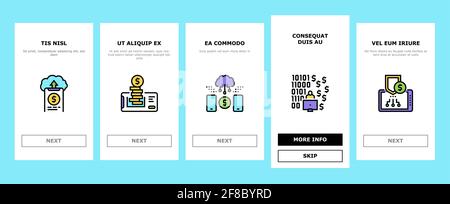 Online Banking Finance Onboarding Icons Set Vector Stock Vektor