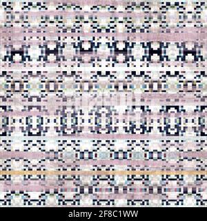Nahtloser Kelim-Teppich Mit Quadratischen Pixelmustern Stockfoto