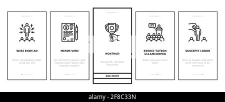 Geschäftssituationen Symbole Für Das Einsteigen Setzen Des Vektors Stock Vektor