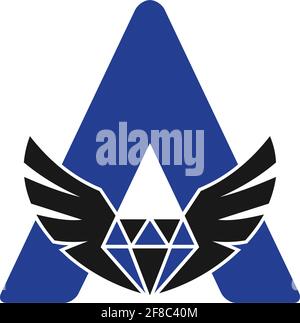 Schreiben SIE EIN Diamant fliegen Logo Symbol Vektor-Konzept Grafik-Design Stock Vektor