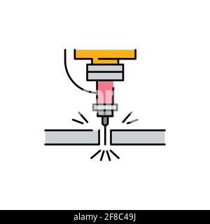 Symbol für die Metallschneide-Farblinie. Piktogramm für Webseite, mobile App, Promo. UI UX GUI Design-Element. Bearbeitbare Kontur. Stock Vektor