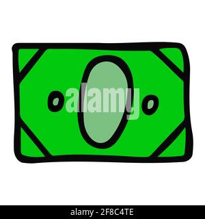 Abstraktes Papiergeld handgezeichneter Doodle isoliert Stock Vektor