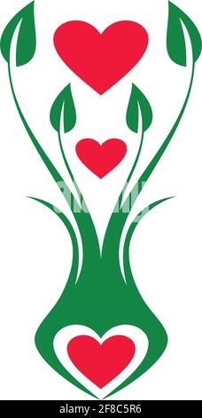 Liebe Pflanzen Logo Symbol Vektor Vektor Konzept Grafik-Design Stock Vektor