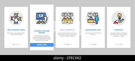 Geschäftssituationen Symbole Für Das Einsteigen Setzen Des Vektors Stock Vektor