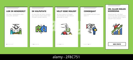 Geschäftssituationen Symbole Für Das Einsteigen Setzen Des Vektors Stock Vektor