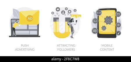 Internet-Förderung abstrakte Konzept Vektor-Illustrationen. Stock Vektor