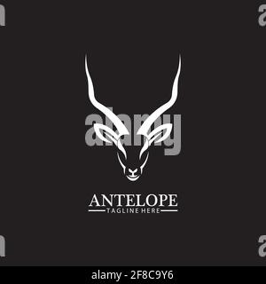 Design-Vorlage für Antelope Head Logo Vektor-Symbol-Illustration Stock Vektor