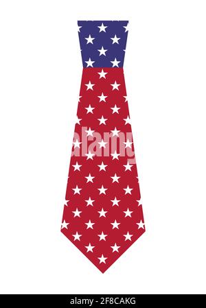 Symbol als USA-Flagge für Grußkarte auf weißem Hintergrund isoliert binden. Vektorgrafik . Stock Vektor