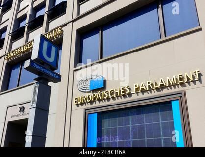 Europäische Haus, Liaison Office des Europäischen Parlaments in Deutschland, die verbindungsstellen sind das Bindeglied zwischen dem Europäischen Parlament und der Bürger Stockfoto