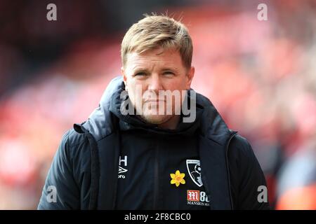 Aktenfoto vom 07-03-2020 von Bournemouth Manager Eddie Howe. Ausgabedatum: Dienstag, 13. April 2021. Stockfoto