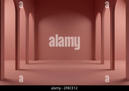 Geometrischer abstrakter Hintergrund mit Bögen. 3d-Rendering Stockfoto