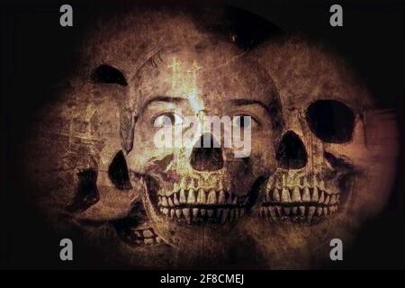 Grunge Fotokomposition über Tod, Leben und Angst Stockfoto