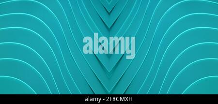 Türkisblaue kunstvolle geschwungene Linien für abstrakten Hintergrund oder Banner Stockfoto