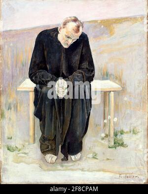Ferdinand Hodler. Gemälde mit dem Titel „der Ernüchterte“ des Schweizer Symbolisten Ferdinand Hodler (1853-1918). Öl auf Leinwand, 1892
