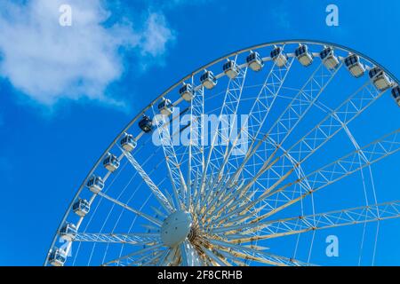 Detail eines Riesenrads in Liverpool, England Stockfoto