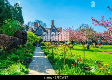 Blick auf die Hall's Croft Gardens in Stratford upon Avon, England Stockfoto