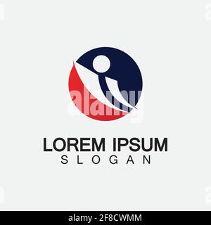 Abstrakte Menschen Logo Design.Fun Menschen, gesunde Menschen, Sport, Gemeinschaft Menschen Symbol Vektor Illustration Stock Vektor