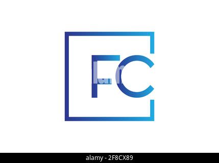 Initial Monogram Letter FC Logo Design Vektorvorlage. Stock Vektor