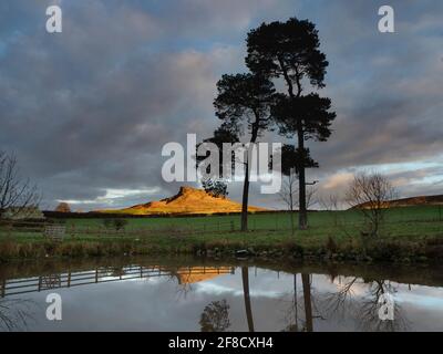 Roseberry Topping Von Der Aireyholme Farm, North York Moors National Park Stockfoto