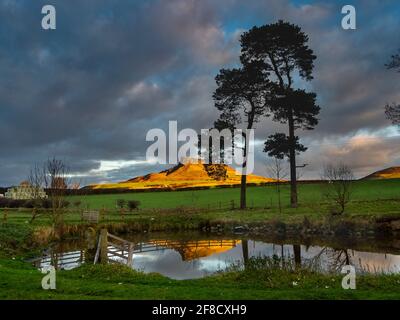 Roseberry Topping Von Der Aireyholme Farm, North York Moors National Park Stockfoto