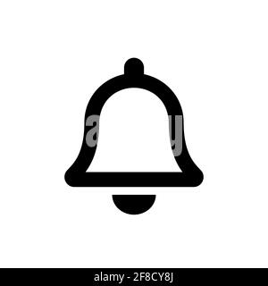 Glockenvektor-Symbol. Benachrichtigungssymbol im einfachen Stil isoliert Vektorgrafik EPS 10 Stock Vektor