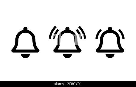 Vektorsymbole für Glocken eingestellt. Glocke Benachrichtigungssymbol im einfachen Stil isoliert Vektor-Illustration EPS 10 Stock Vektor